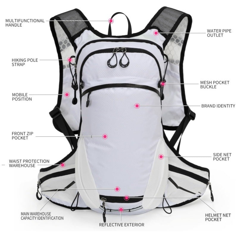 Black Lightweight Outdoor Hiking Backpack Nylon Daypack for Cycling Camping and Mountaineering Breathable Sports Bag Ideal for Australian Adventures - Image 2