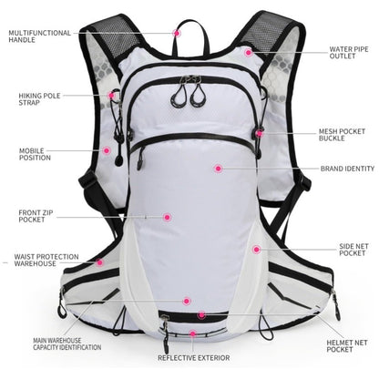 White Lightweight Outdoor Hiking Backpack Nylon Daypack for Cycling Camping and Mountaineering Breathable Sports Bag Ideal for Australian Adventures - Image 2
