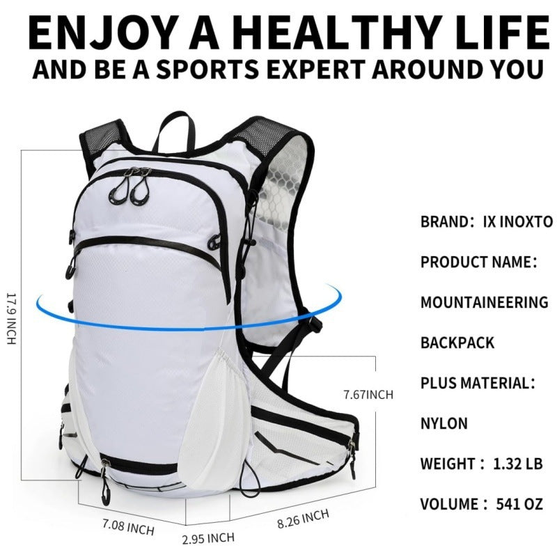 White Lightweight Outdoor Hiking Backpack Nylon Daypack for Cycling Camping and Mountaineering Breathable Sports Bag Ideal for Australian Adventures - Image 4