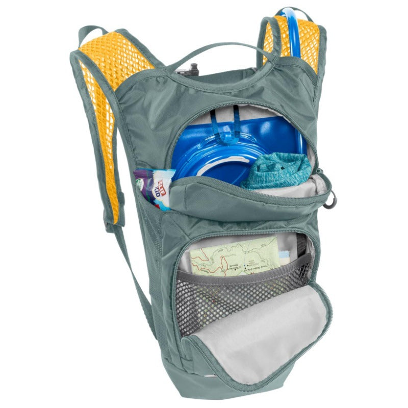 Grey Compact Hydration Backpack Lightweight Cycling Daypack for MTB and Running Breathable Mesh Shoulder Straps Outdoor Sports Bag - Image 3