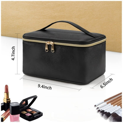 Pink Large Capacity Travel Makeup Bag Portable Cosmetic Case with Handle and Dividers Elegant Toiletry Organizer for Daily Use - Image 2