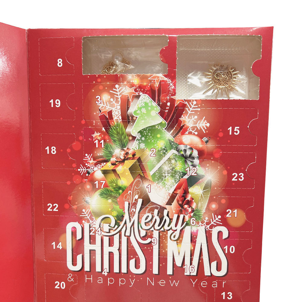 Christmas Jewellery Advent Calendar 24 Day Countdown Blind Box Set Includes Earrings Rings Necklaces and Bracelets Festive Gift for Her - Image 3