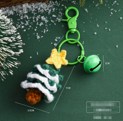 Handmade Christmas Crochet Keychain Knitted Yarn Keyring with Floating Display Case Festive Bag Charm Ideal for Kris Kringle and Stocking Stuffers - Image 5