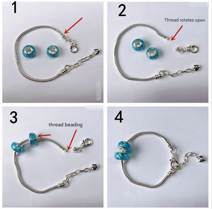 93 Piece DIY Charm Bracelet and Necklace Making Kit for Girls Creative Jewelry Craft Set with Rainbow Beads and Silver Pendants Ideal Kids Gift - Image 3
