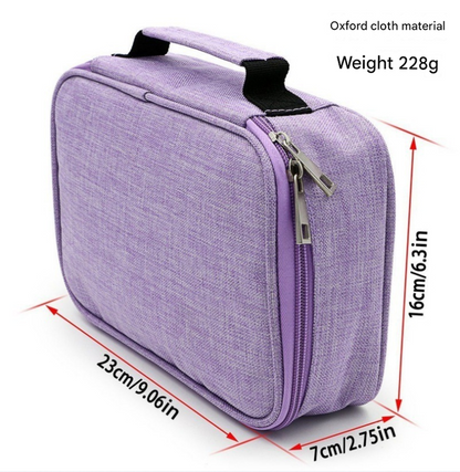 Grey Large Capacity 72-Slot Pencil Case - Multi-functional Oxford Cloth Storage for Students, Artists & Stationery (23x7x16 cm, 228g) - Image 2