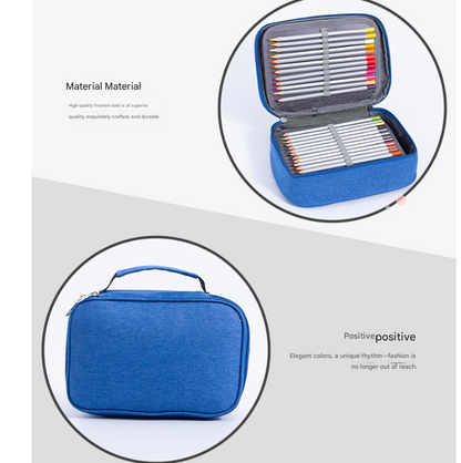 Grey Large Capacity 72-Slot Pencil Case - Multi-functional Oxford Cloth Storage for Students, Artists & Stationery (23x7x16 cm, 228g) - Image 4