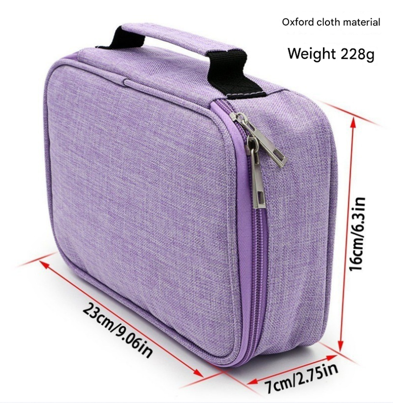 Purple Large Capacity 72-Slot Pencil Case - Multi-functional Oxford Cloth Storage for Students, Artists & Stationery (23x7x16 cm, 228g) - Image 2