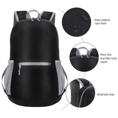 Green Ultra Lightweight Foldable Backpack Packable Daypack Compact Travel Rucksack with Mesh Pockets Ideal for Outdoor Adventures - Image 2
