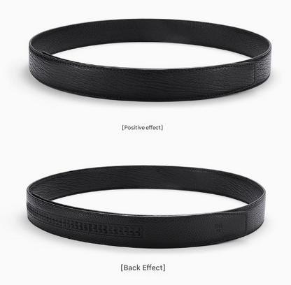 Men's Genuine Leather Ratchet Belt Automatic Buckle 120cm Adjustable Waistband with Gift Box for Business and Casual Wear - Image 3