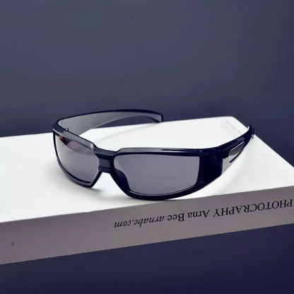 3 Pack Y2K Cyberpunk Sunglasses Futuristic Rectangular Shades Sci-Fi Style Fashion Eyewear for Festivals and Raves Ideal for Men and Women - Image 3
