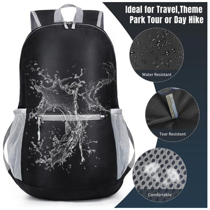 Red Ultra Lightweight Foldable Backpack Packable Daypack Compact Travel Rucksack with Mesh Pockets Ideal for Outdoor Adventures - Image 3