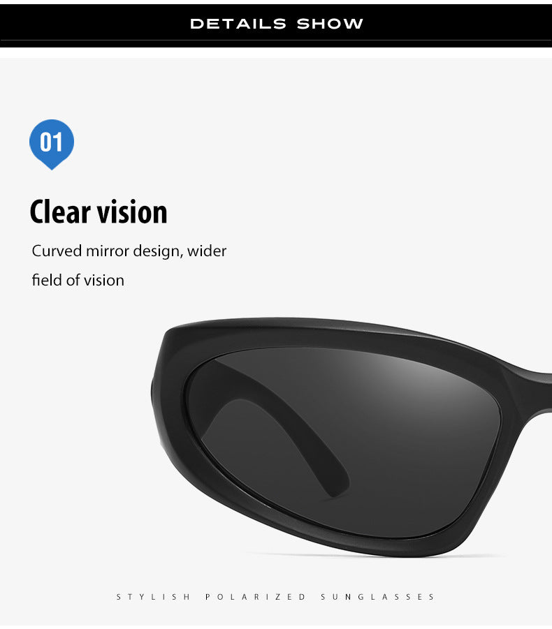 2 Pack Black Frame + Green Frame Sports Sunglasses Men Small Frame Cycling Glasses Anti-Glare UV Protection Outdoor Eyewear Ideal for Driving and Running - Image 2