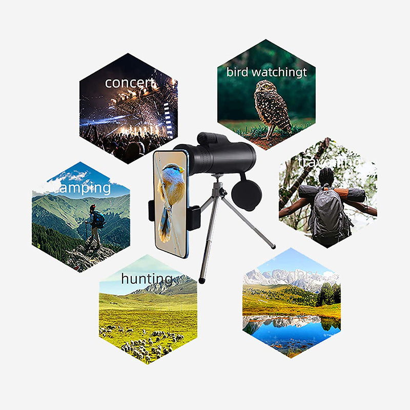 10-30X50 High Power Zoom Monocular Telescope Set with Smartphone Holder and Tripod Waterproof HD Spotting Scope for Bird Watching Camping and Concerts - Image 5
