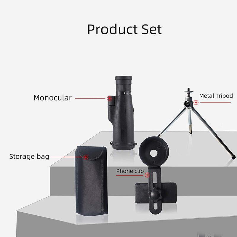 10-30X50 High Power Zoom Monocular Telescope Set with Smartphone Holder and Tripod Waterproof HD Spotting Scope for Bird Watching Camping and Concerts - Image 8