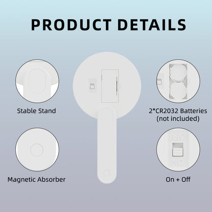 Portable LED Makeup Mirror Foldable Handheld Vanity Light Compact Travel Cosmetic Mirror for Women and Students - Image 3