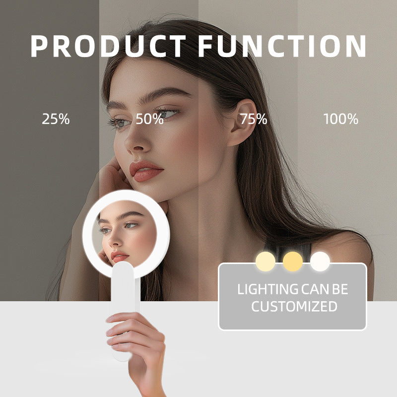 Portable LED Makeup Mirror Foldable Handheld Vanity Light Compact Travel Cosmetic Mirror for Women and Students - Image 4