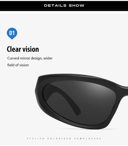 2 Pack Purple Frame + Blue Frame Sports Sunglasses Men Small Frame Cycling Glasses Anti-Glare UV Protection Outdoor Eyewear Ideal for Driving and Running - Image 2