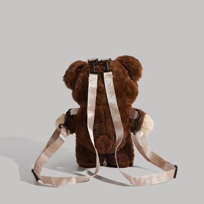 Beige Bear Cute Plush Teddy Bear Backpack Stuffed Animal Rucksack Convertible Shoulder Bag for Girls and Teens Brown Novelty Gift - Image 2