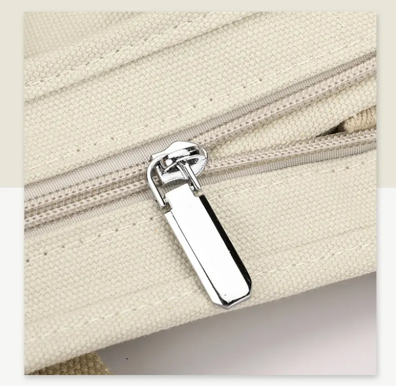Grey Small Canvas Tote Bag Crossbody Lunch Handbag with Adjustable Strap Fits 9.7 Inch Tablet for Women Daily Work and Travel - Image 4