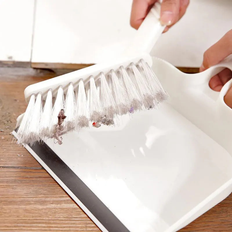Pink Mini Dustpan and Brush Set Handheld Sweeping Broom with Rubber Lip for Desktop Kitchen Car and Camping Cleaning - Image 2