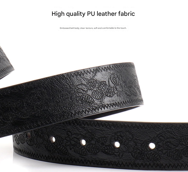 Brown Women's Western Style Embossed Belt 2 Pack Vintage PU Leather Waistband with Antique Silver Buckle for Jeans and Dresses Y2K Fashion - Image 2
