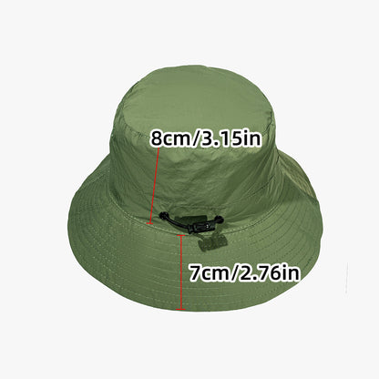 Khaki Foldable Waterproof Bucket Hat Packable Sun Cap Wide Brim with Adjustable Drawstring for Fishing Camping and Hiking - Image 3