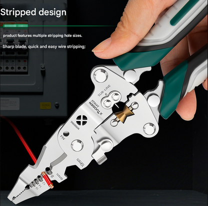 Multi-Function Wire Stripper and Crimper Pliers 210mm All-in-One Electrical Tool for Cutting Stripping and Winding - Ideal for Professional and DIY Use - Image 3