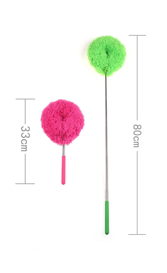 Blue 4 Pack Telescopic Microfiber Duster with Extendable Stainless Steel Pole - Anti-Static Ceiling Fan Cleaning Tool for High Reach & Tight Gaps - Washable & Compact Design (33cm - 80cm) - Image 5