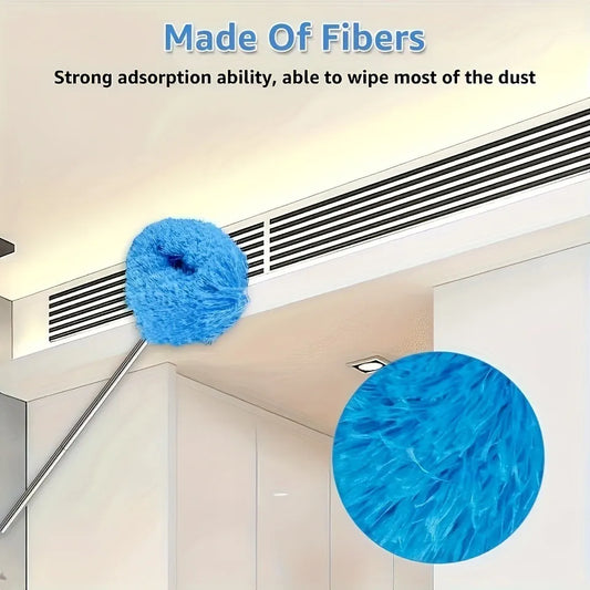 Rose Red 4 Pack Telescopic Microfiber Duster with Extendable Stainless Steel Pole - Anti-Static Ceiling Fan Cleaning Tool for High Reach & Tight Gaps - Washable & Compact Design (33cm - 80cm) - Image 3