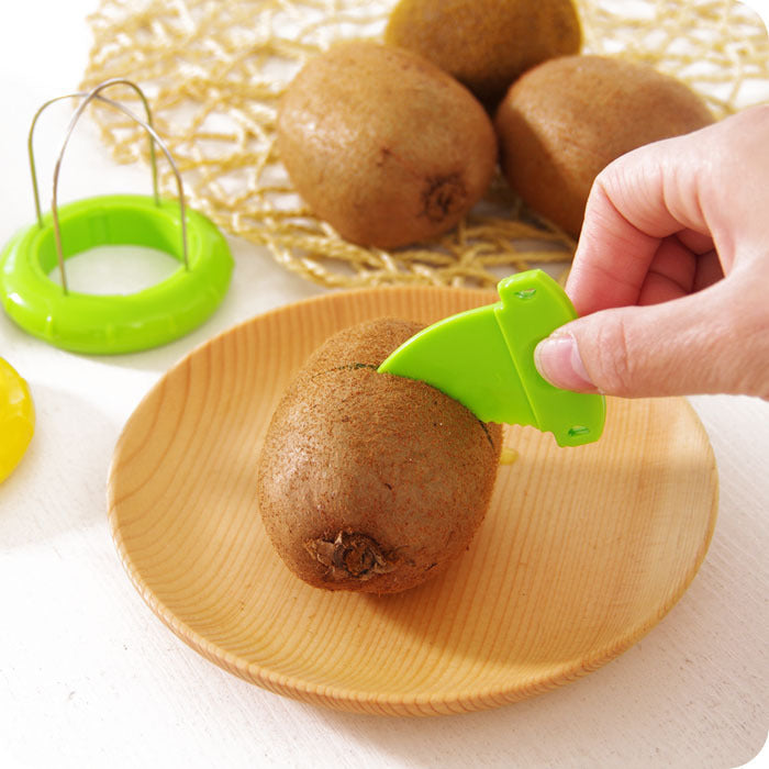 Green 4 Pack Kiwi Fruit Cutter and Peeler Tool with Detachable Knife - Stainless Steel Wire Slicer for Dragon Fruit & Soft Fruits - Mess-Free Kitchen Gadget - Image 3