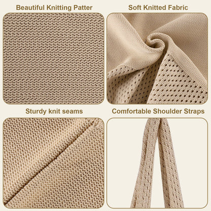 White Women's Large Mesh Beach Tote Bag Boho Crochet Shoulder Shopper Reusable Eco Grocery Net Bag for Summer Travel and Markets - Image 3