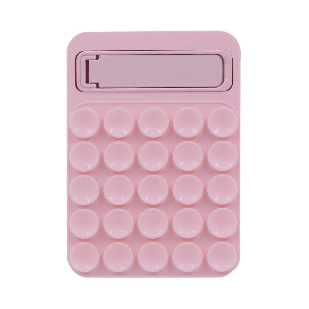 Pink 4 Pack Silicone Suction Phone Mount with Foldable Kickstand - Adhesive Sticky Grip Pad for Mirrors & Glass - 2-in-1 Hands-Free Holder for Content Creation