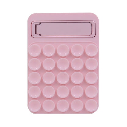 Pink 4 Pack Silicone Suction Phone Mount with Foldable Kickstand - Adhesive Sticky Grip Pad for Mirrors & Glass - 2-in-1 Hands-Free Holder for Content Creation