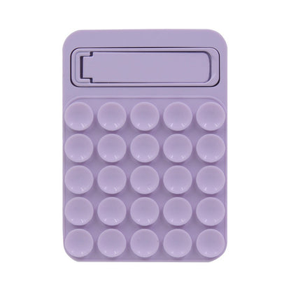 Light Purple 4 Pack Silicone Suction Phone Mount with Foldable Kickstand - Adhesive Sticky Grip Pad for Mirrors & Glass - 2-in-1 Hands-Free Holder for Content Creation