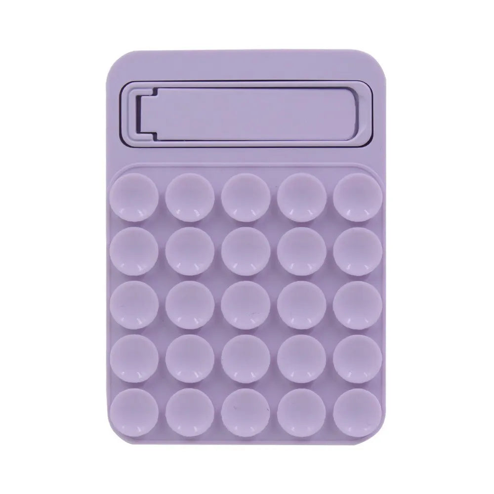Light Purple 4 Pack Silicone Suction Phone Mount with Foldable Kickstand - Adhesive Sticky Grip Pad for Mirrors & Glass - 2-in-1 Hands-Free Holder for Content Creation