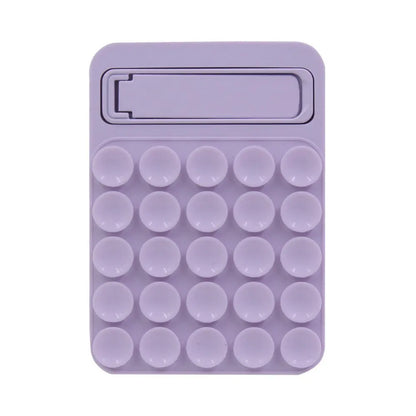 Light Purple 4 Pack Silicone Suction Phone Mount with Foldable Kickstand - Adhesive Sticky Grip Pad for Mirrors & Glass - 2-in-1 Hands-Free Holder for Content Creation