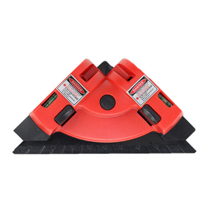 Red 90 Degree Laser Square Level Tool - Right Angle Line Projector for Tiling & Flooring Layout - Dual Bubble Alignment Aid for DIY Renovation (190mm)
