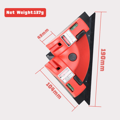 Red 90 Degree Laser Square Level Tool - Right Angle Line Projector for Tiling & Flooring Layout - Dual Bubble Alignment Aid for DIY Renovation (190mm) - Image 2