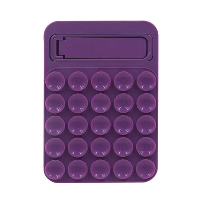 Purple 4 Pack Silicone Suction Phone Mount with Foldable Kickstand - Adhesive Sticky Grip Pad for Mirrors & Glass - 2-in-1 Hands-Free Holder for Content Creation