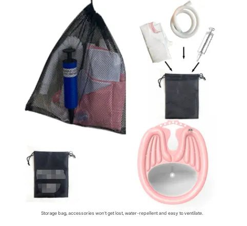 Black Inflatable Hair Washing Basin with Drain Tube and Pump for Seniors Bedridden and Pregnant Women - Portable Home Shampoo Basin for Easy Hair Care - Image 3