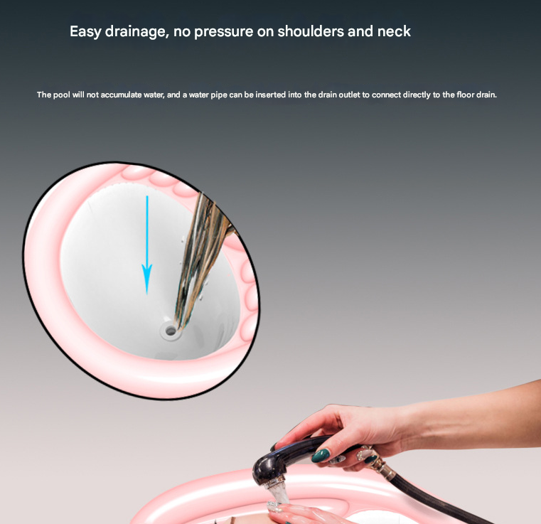Black Inflatable Hair Washing Basin with Drain Tube and Pump for Seniors Bedridden and Pregnant Women - Portable Home Shampoo Basin for Easy Hair Care - Image 4