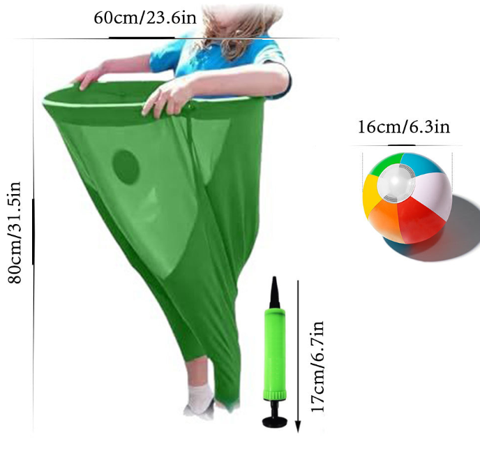 Green Granny Pants Yard Game for Kids - Durable Outdoor Tossing Activity with Ball and Pump - 60x80cm Fun Backyard Game for Australian Family BBQs - Image 2