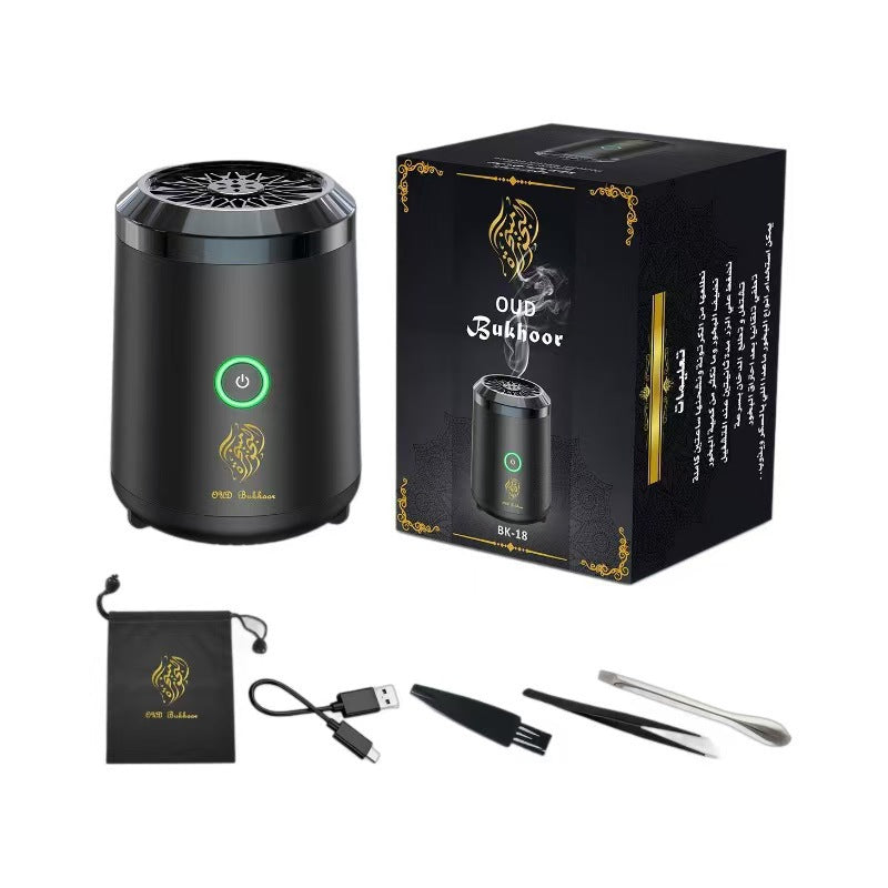 Portable Electric Oud Bukhoor Incense Burner with Speaker - USB Rechargeable Aroma Diffuser for Car and Home - Fits Australian Cup Holders - 98mm - Image 4