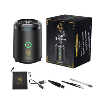 Portable Electric Oud Bukhoor Incense Burner with Speaker - USB Rechargeable Aroma Diffuser for Car and Home - Fits Australian Cup Holders - 98mm - Image 4