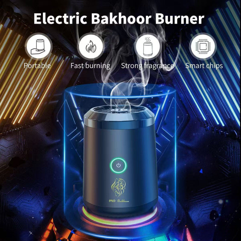 Portable Electric Oud Bukhoor Incense Burner with Speaker - USB Rechargeable Aroma Diffuser for Car and Home - Fits Australian Cup Holders - 98mm - Image 5