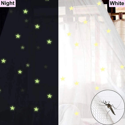 Pink Glow-in-the-Dark Stars Princess Bed Canopy Mosquito Net for King Queen Beds 250cm Height Extra Large 12m Circumference Australian Decor - Image 2