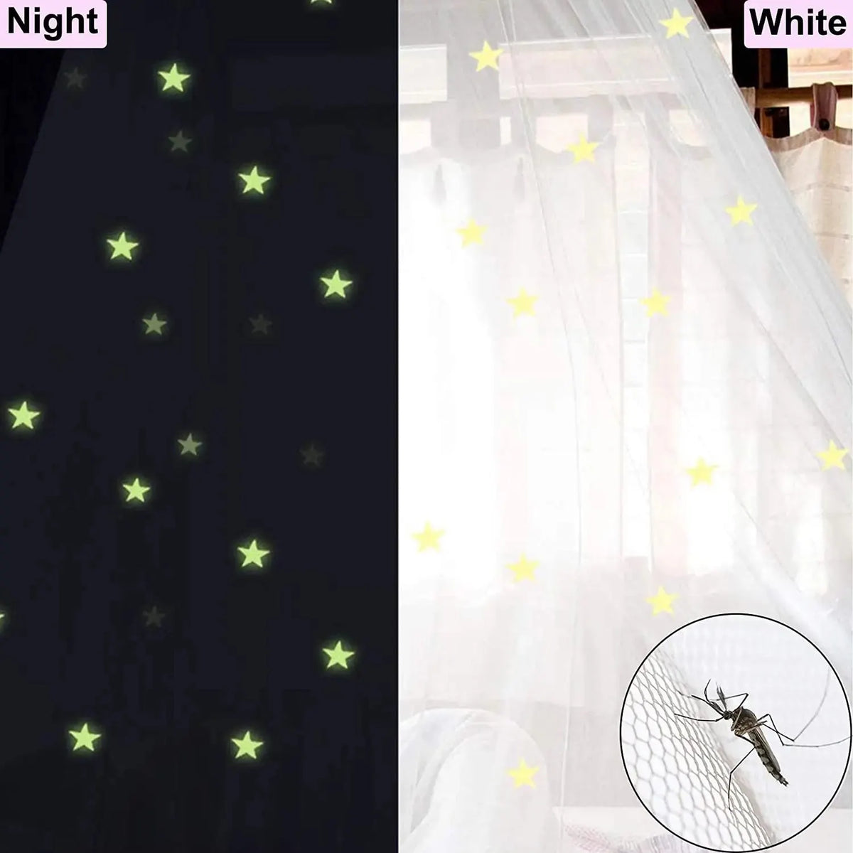 Pink Glow-in-the-Dark Stars Princess Bed Canopy Mosquito Net for King Queen Beds 250cm Height Extra Large 12m Circumference Australian Decor - Image 3