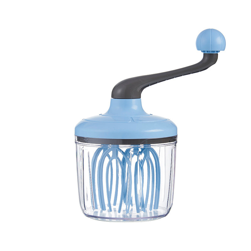 Blue Manual Hand-Crank Rotary Egg Beater and Cream Whisk - Large Capacity Baking Mixer for Australian Home Kitchens and Cake Making