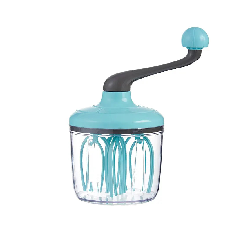 Green-blue Manual Hand-Crank Rotary Egg Beater and Cream Whisk - Large Capacity Baking Mixer for Australian Home Kitchens and Cake Making