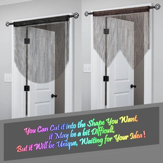 Colorful 2 Pack Sparkle String Door Curtains 100x200cm Glitter Sequin Tassel Room Divider for Australian Home Decor and Parties - Image 3